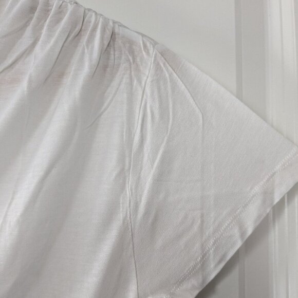 IRO Top Size XS White Irko Silk-blend Shirt Ruched One-Shoulder Ruffle NWT Airy - Picture 8 of 16